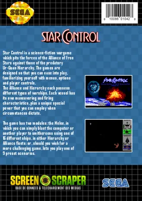 Star Control (USA) (Unl) box cover back